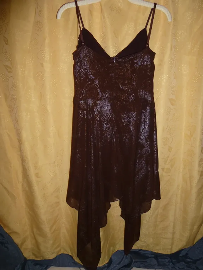 robe a pointe voile et doublure marron taille L = 44 - photo numéro 4
