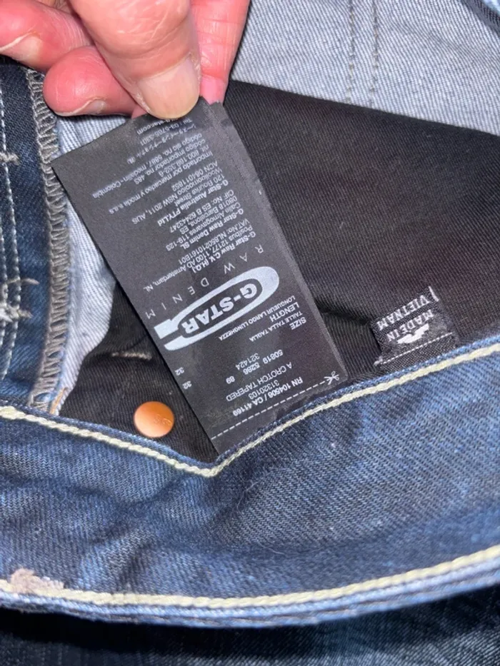 Jean 👖 G vintage star t 32 homme délavé jambes - photo numéro 5