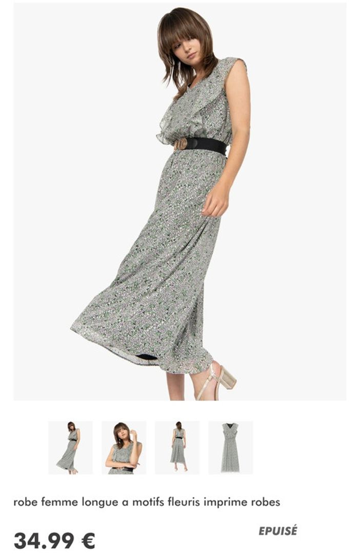 Robe longue doublée taille smockée - photo numéro 6