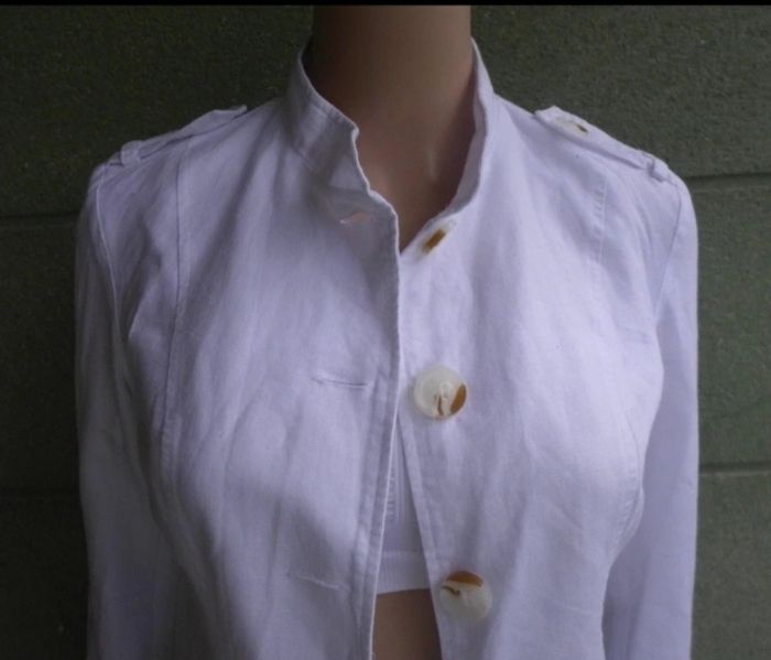 veste en lin femme blanche taille 36 - photo numéro 9