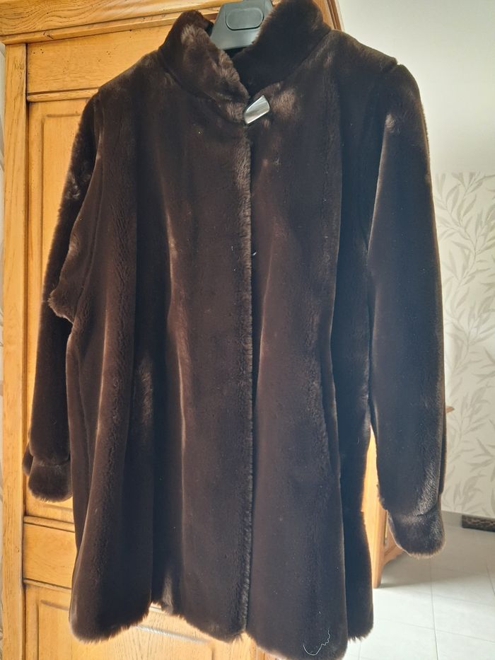 Veste fourrure doublée marron - photo numéro 4