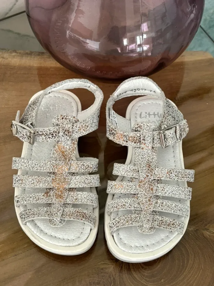 Chaussures sandales été Little Mary argenté doré