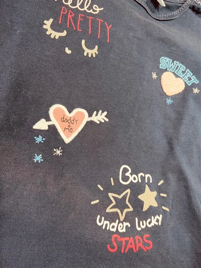 Taille 3 ans tenue 3 pièces fille Gemo Tex bleu marine et rose pâle * coeurs * 🩷 - photo numéro 6