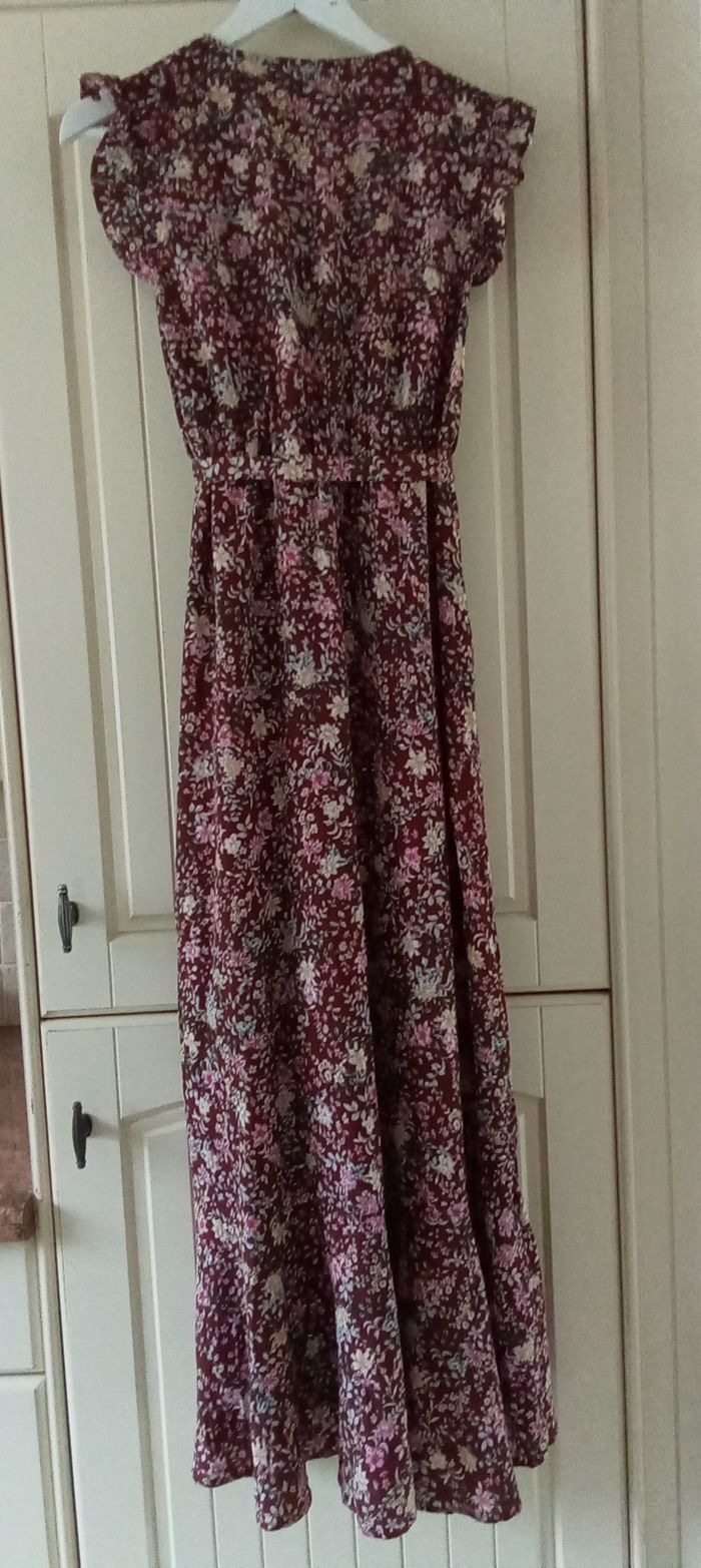 Robe longue légère à volants tons prune avec fleurs Shein - photo numéro 5