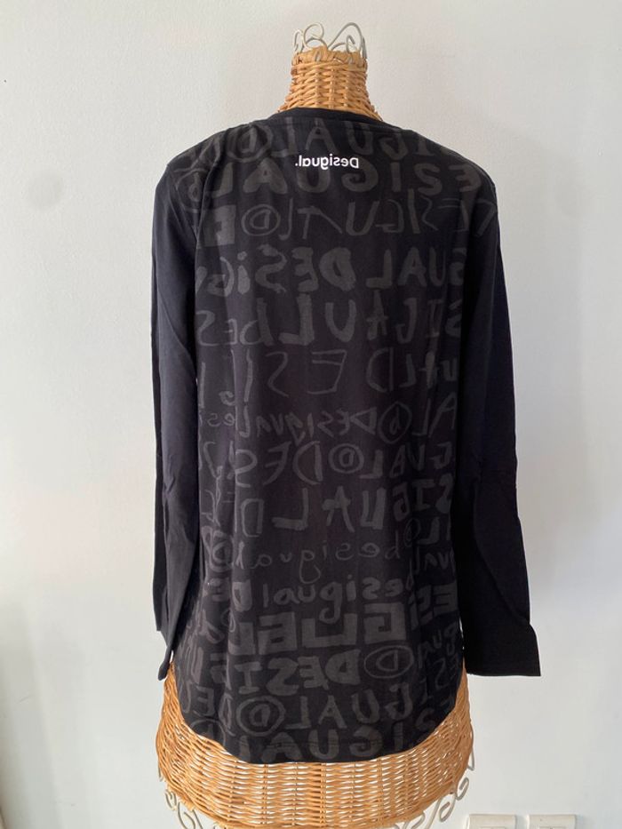 Tee shirt Desigual Hello Kitty noir a sequins paillettes taille 11-12 ans - photo numéro 6
