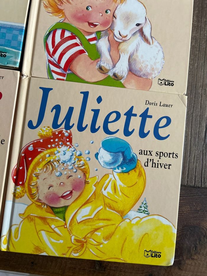 Lot de 4 livres juliette - s’habille toute seule - aux sports d’hiver - à la ferme -à la piscine - photo numéro 4