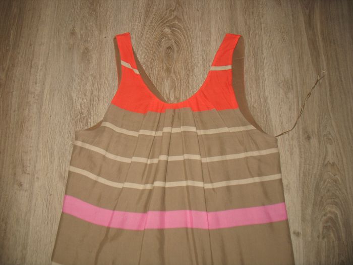 ROBE SM MARRON RAYÉ ORANGE ET VERT FLUO "MISS CAPTAIN" - TAILLE 42 - n°27 - photo numéro 2