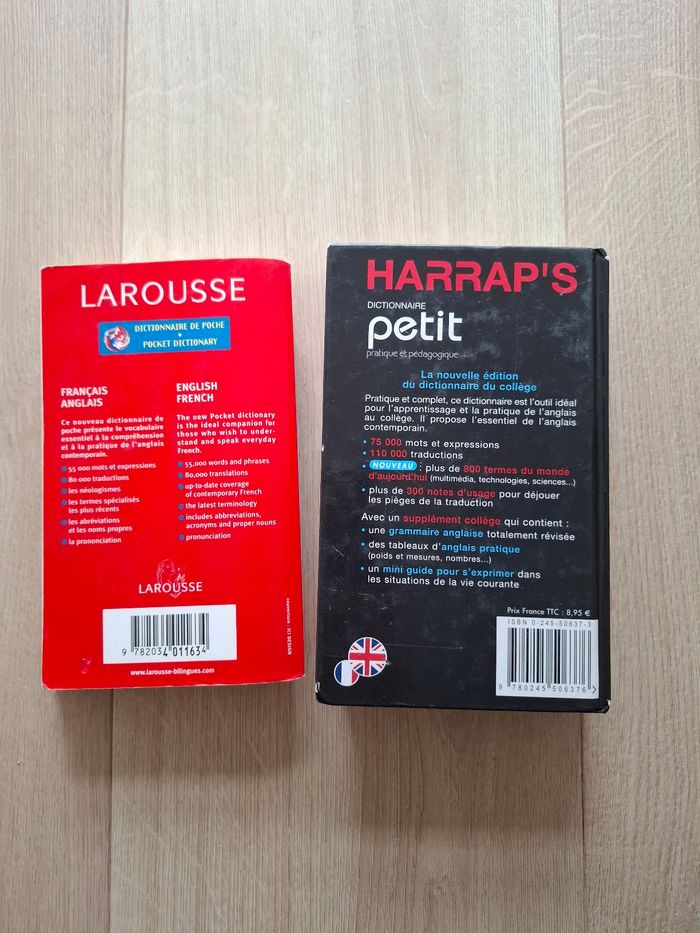 Lot de 2 dictionnaires français anglais en bon état - photo numéro 2