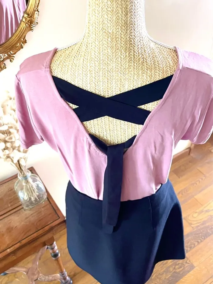Sublime Top Rose Élégant - Kiabi - Taille M dos croisé avec lien à nouer noeud