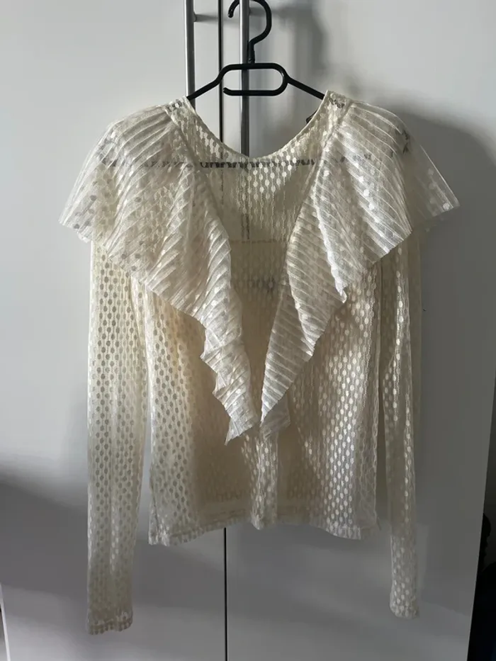 Blouse Maje crème avec débardeur