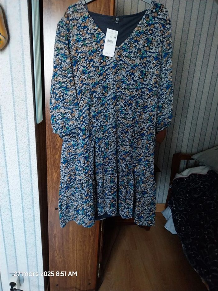 Robe courte imprimé à fleurs BLEU - Riu - taille 46 - photo numéro 5
