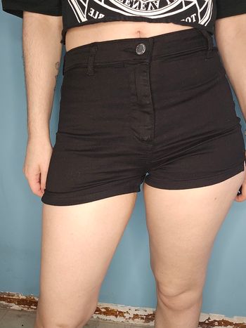 Short en jean noir moulant Taille S