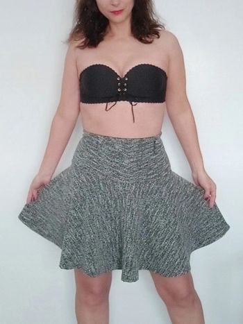 Jupe hiver évasée gris chiné taille M