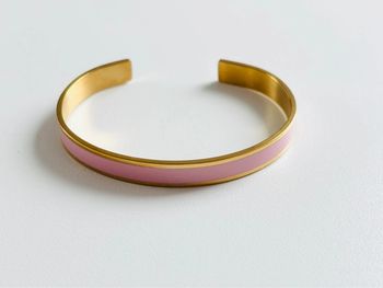 Bracelet manchette or & rose ajustable