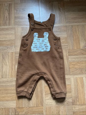 Salopette 9 mois bébé garçon marron