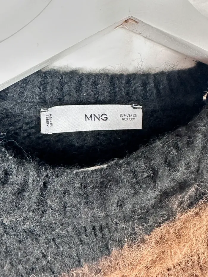 Pull noir et marron Mango - photo numéro 4