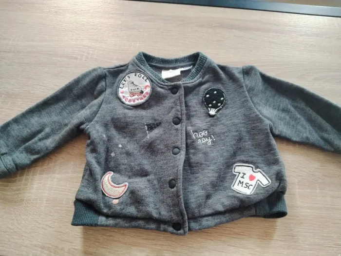 Gilet gris a motif - Zara Babygirl - 9-12mois