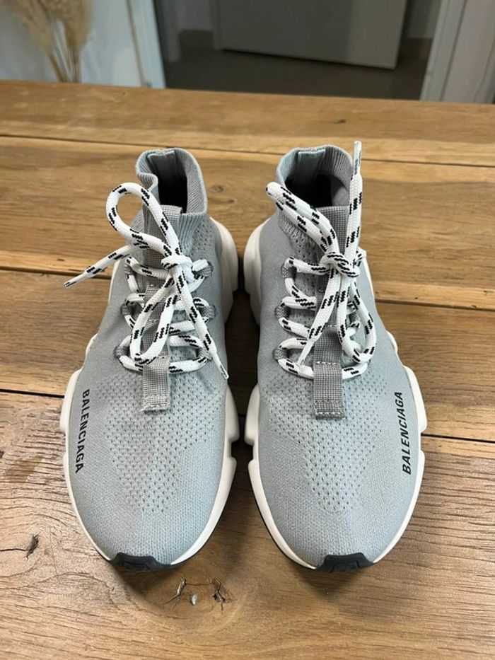 Balenciaga Speed Lace Up Trainer 'Grey' - photo numéro 4