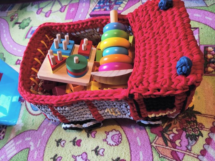 Panier de rangement en Trapilho type camion de pompier - photo numéro 4