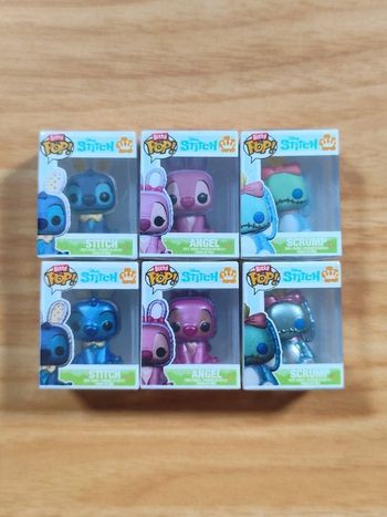 Lot de 6 Bitty Pop! Disney Stitch - Classiques + CHASE Métallisées