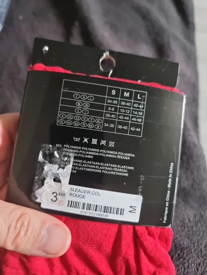 Collant rouge taille M mim - photo numéro 3