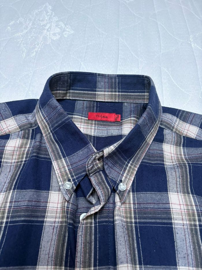 Chemise à carreaux bleus Tissaia Taille 43/44 - photo numéro 6