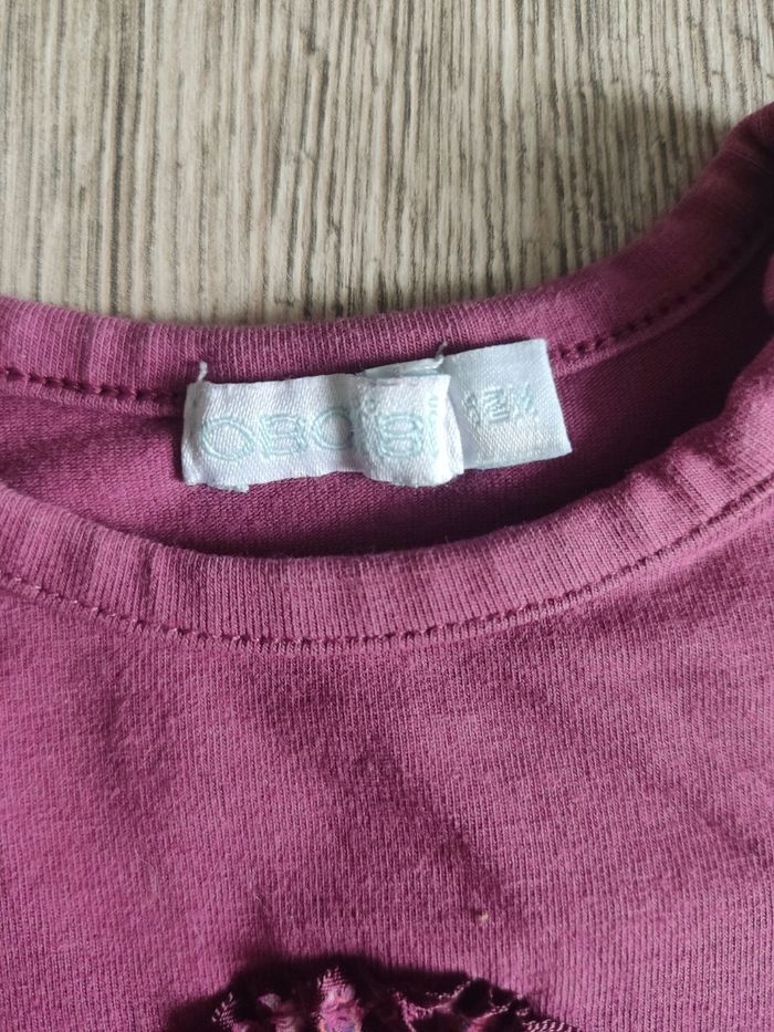 Pull fin manches longues violet motif poupée russe 12 mois Obaïbi - photo numéro 3