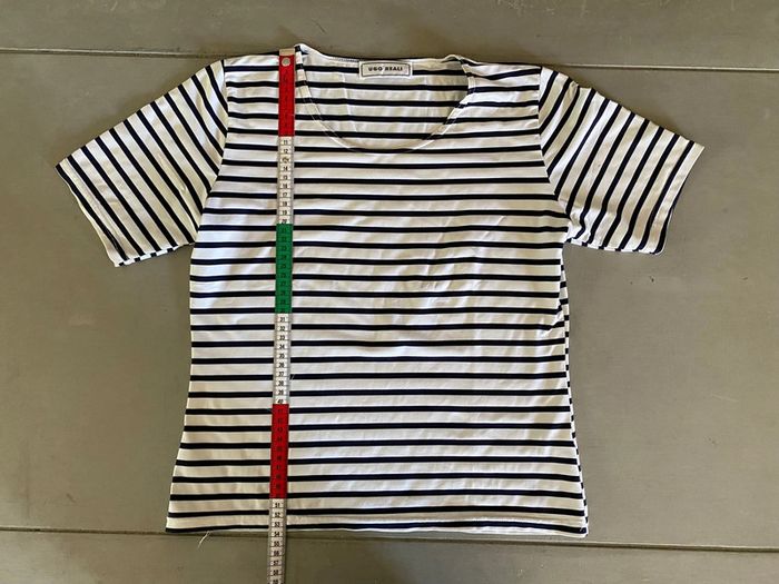 Tee shirt marinière blanc et marine Ugo Reali taille S / M - photo numéro 10