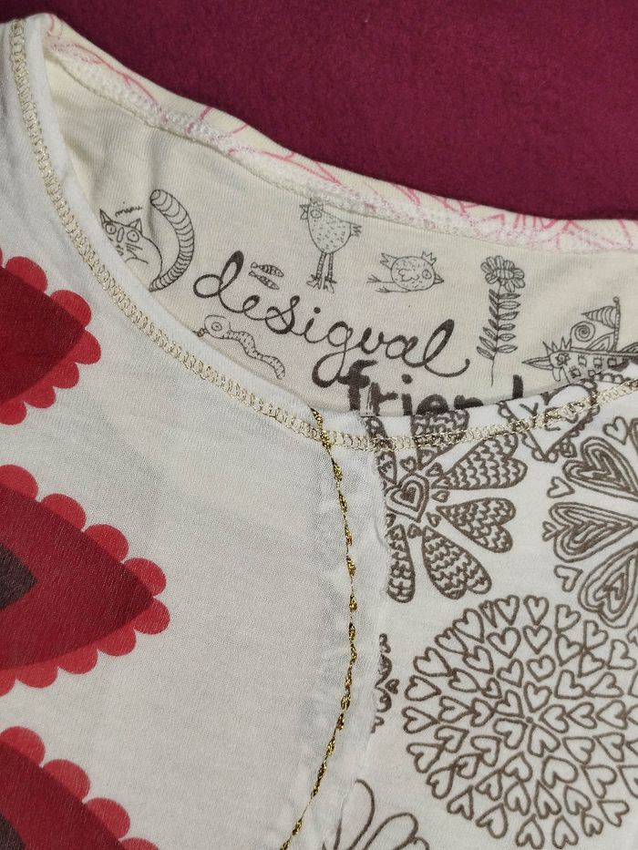 t-shirt fille desigual 9/10 ans manches chauve-souris - photo numéro 2