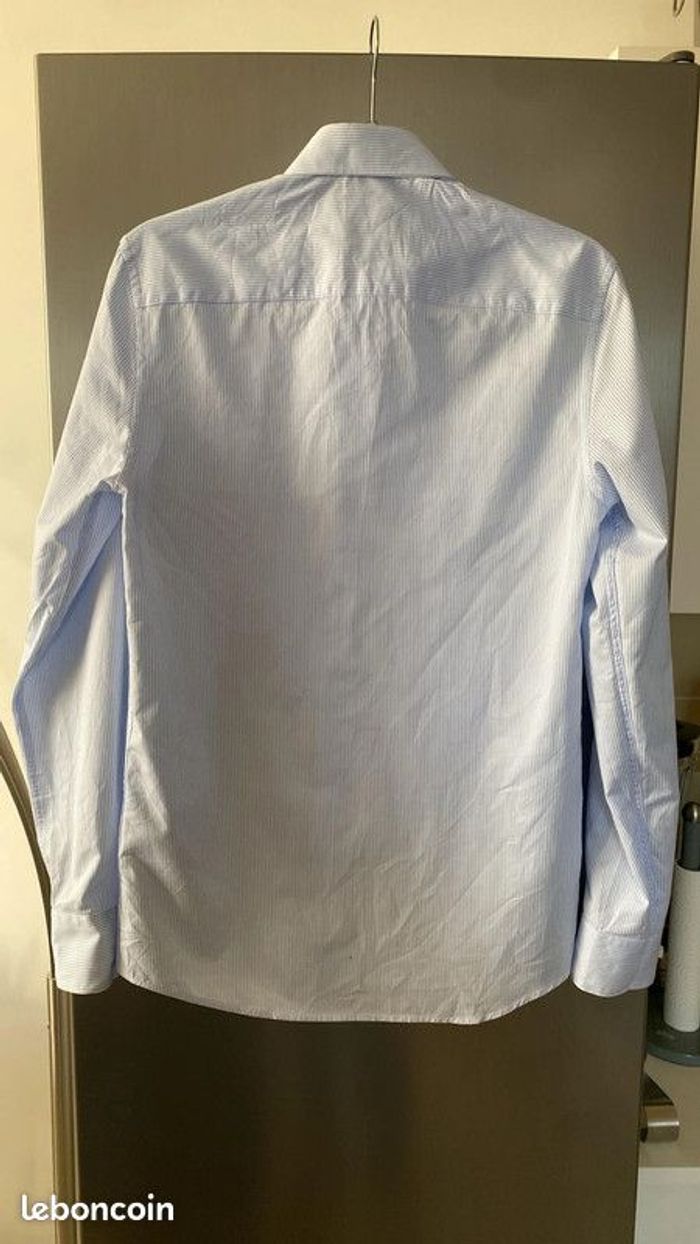 Chemise rayée Blanc Bleu Clair Taille 37/38 S Neuve Comptoir GL Galeries Lafayette - photo numéro 2