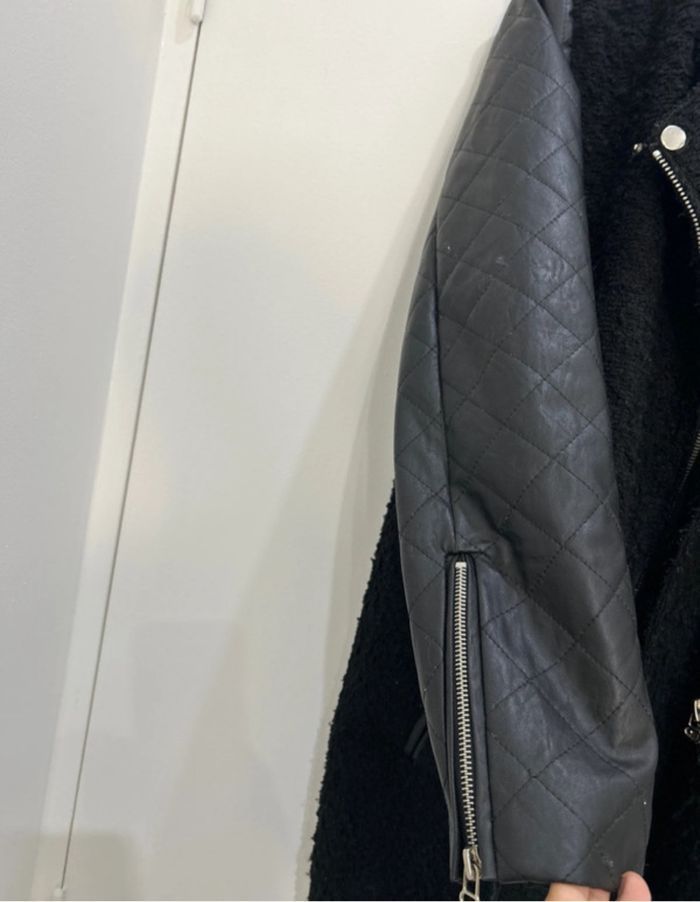 Manteau Noir taille M Effet Laine Bouclée - photo numéro 4