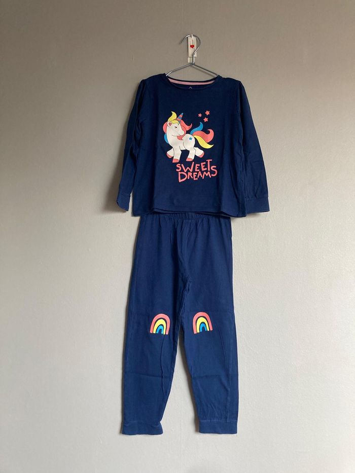 Pyjama fille Tex 5-6 ans – Licorne et arc-en-ciel – Très bon état