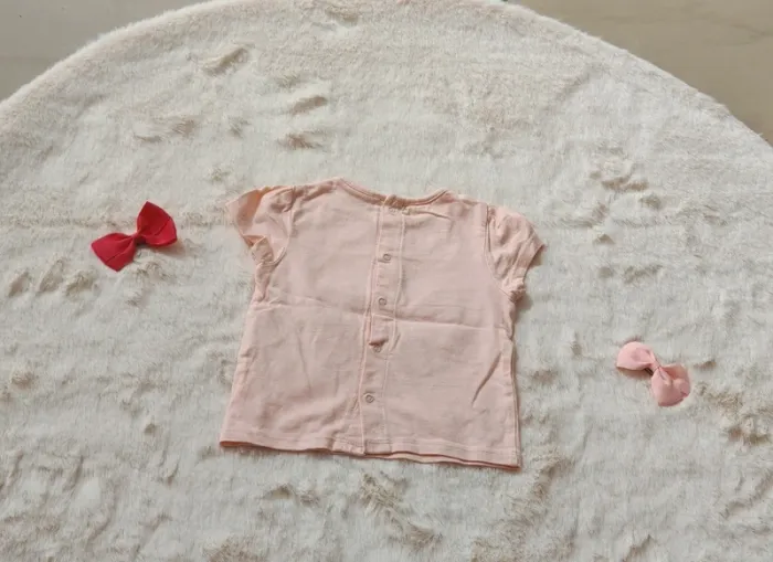 T-shirt rose Kiabi  – 6-9 mois Fille - photo numéro 2
