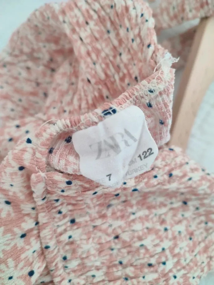 Combinaison Zara – Imprimé Liberty rose & crème – 7 ans - photo numéro 4