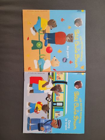 Lot de deux magazines petit ours brun parc et train