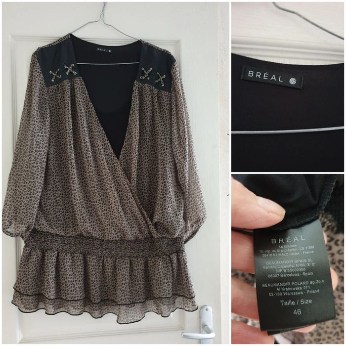 blouse marron et noir