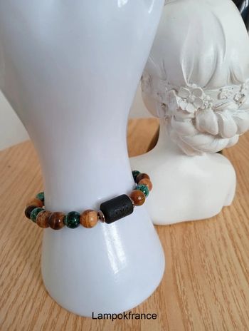 Oeil du tigre Malachite Bracelet en pierres naturelles taureau signe astrologique