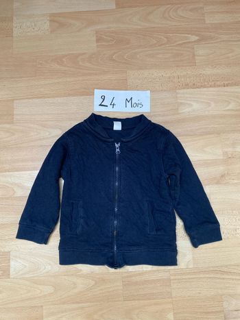 Blouson sweat-shirt zippé 24 mois