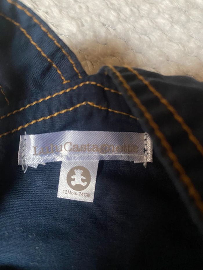 Salopette short en Jeans bleu marine - photo numéro 7