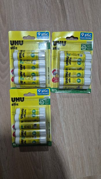 3 lot de 9 colles sticks Uhu