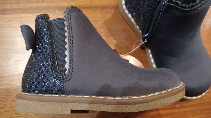 Bottines bleu cuir - photo numéro 2