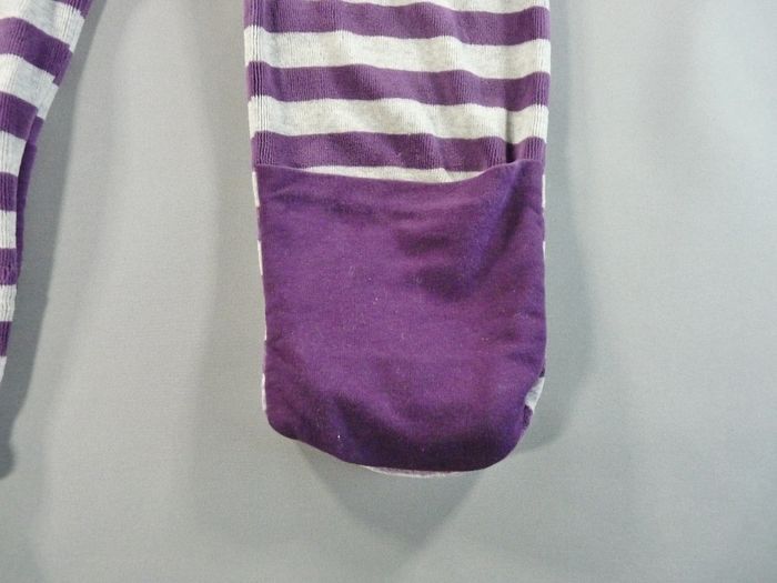 Pyjama dors-bien grenouillère velours violet gris rayé Vertbaudet 18 mois 81 cm garçon - photo numéro 4