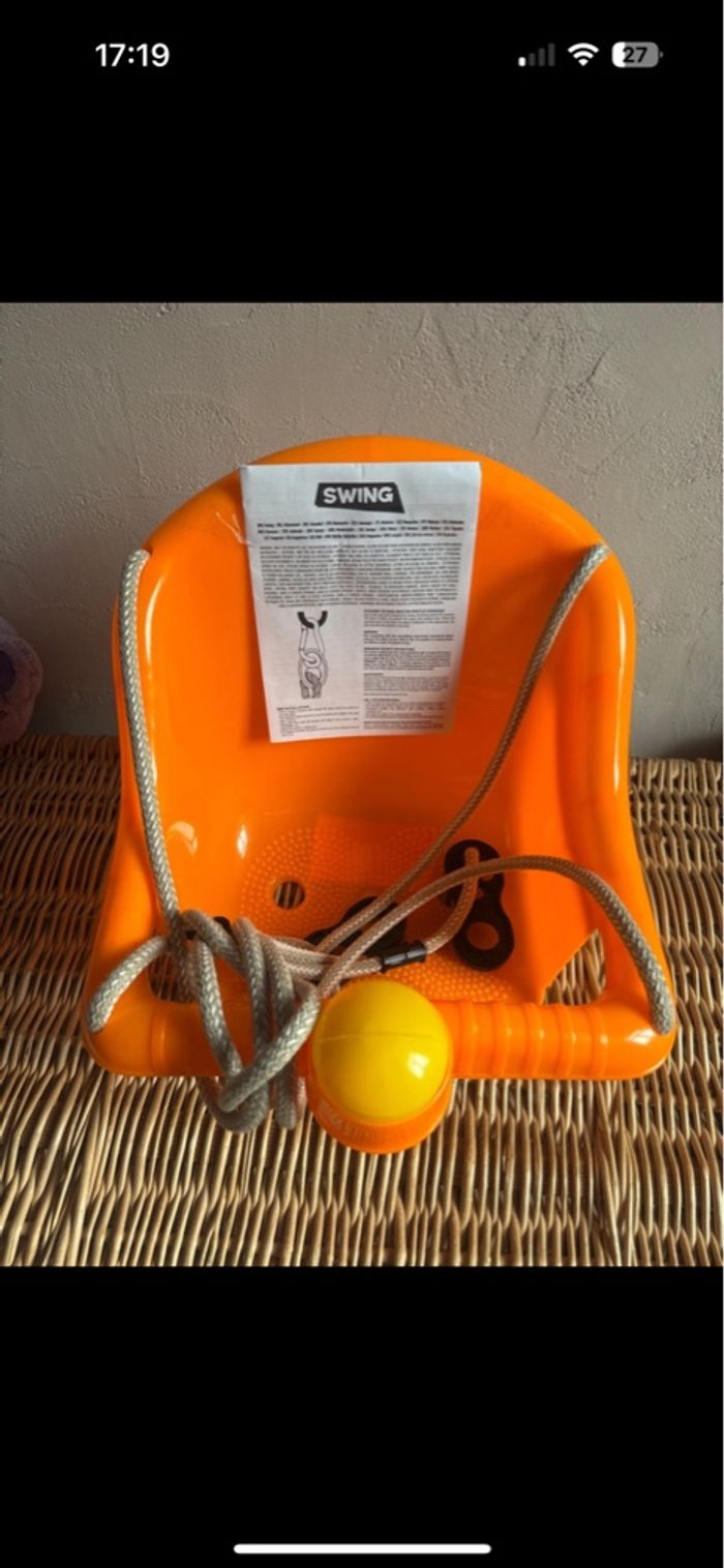 Balançoire bébé neuf avec étiquette  Orange et jaune - photo numéro 3