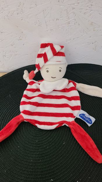 Doudou plat marin rayé rouge PRIMAPHOT