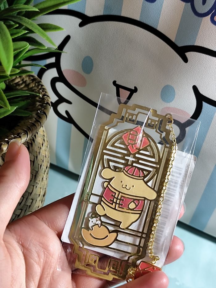 marque page en métal sanrio kawaii pompompurin - photo numéro 3