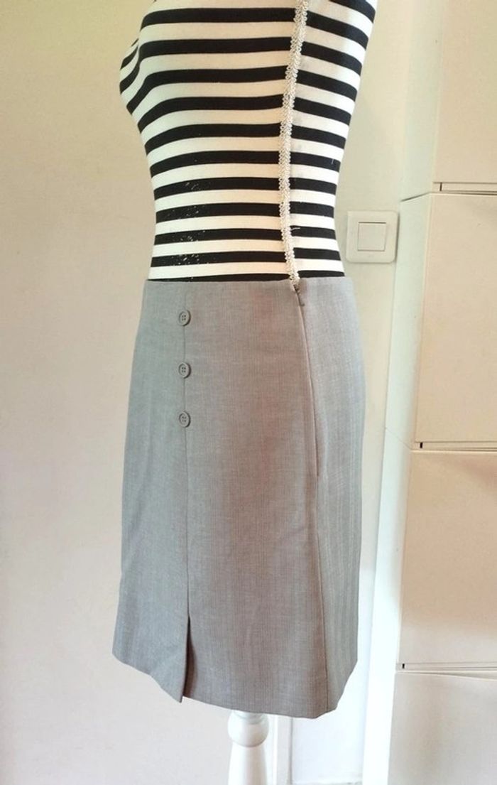 Tailleur jupe gris Etam 40 - photo numéro 11