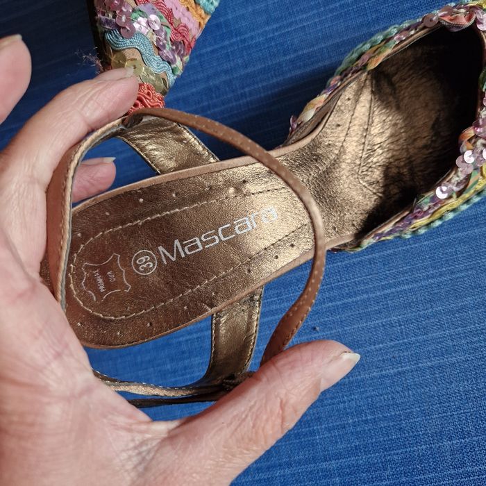 T39 sandales a talon multicolore - photo numéro 6