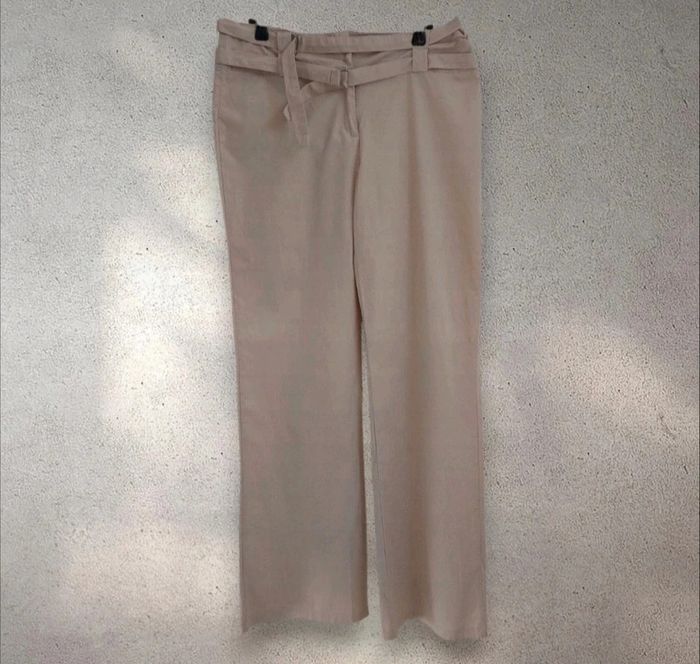Pantalon léger beige jambes larges 42