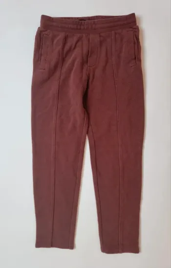 Pantalon en coton gaufré bordeaux