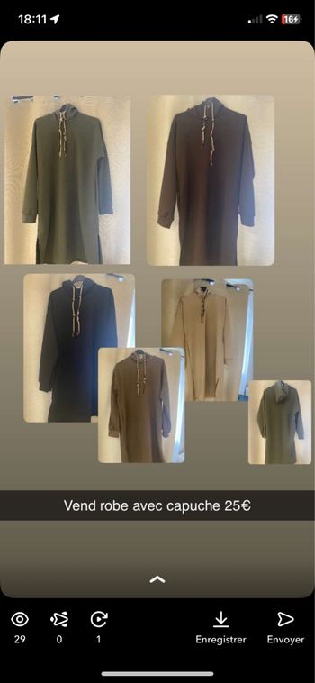 Robe femme avec capuche